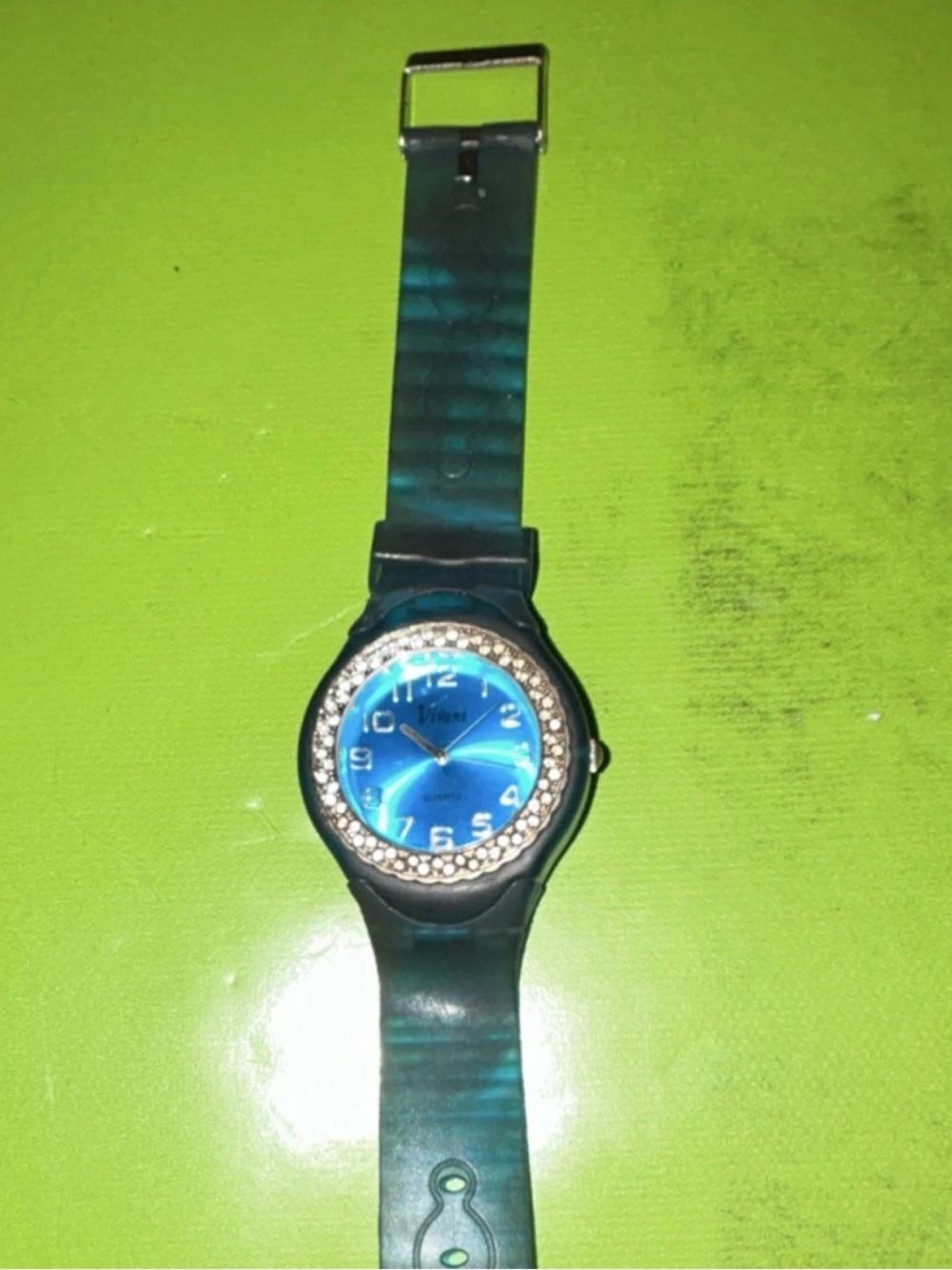 Igor Blue Crystal-Bezel Silicone Ladies Watch